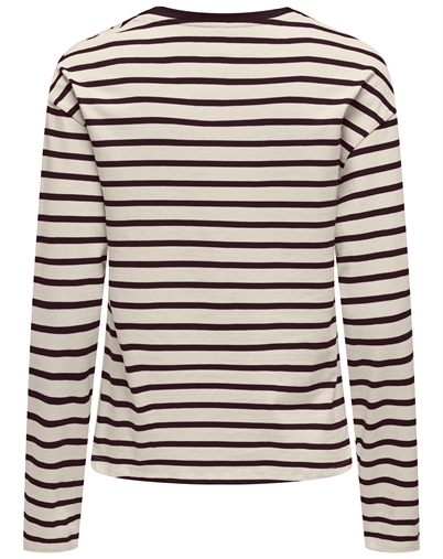 Only - ONLNew Soph O-Neck Bluse - Birch/Winetastin